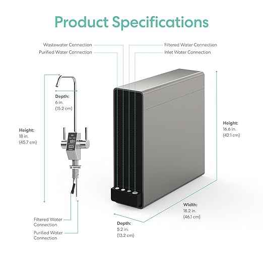 Brio AQUUS TROE800COL Reverse Osmosis Water Filtration System, 4-Stage Tankless RO Water Filter System for Under Sink, 800 GPD, 2:1 Pure to Drain, Reduces TDS, Smart Faucet, USA Support, Black/Silver