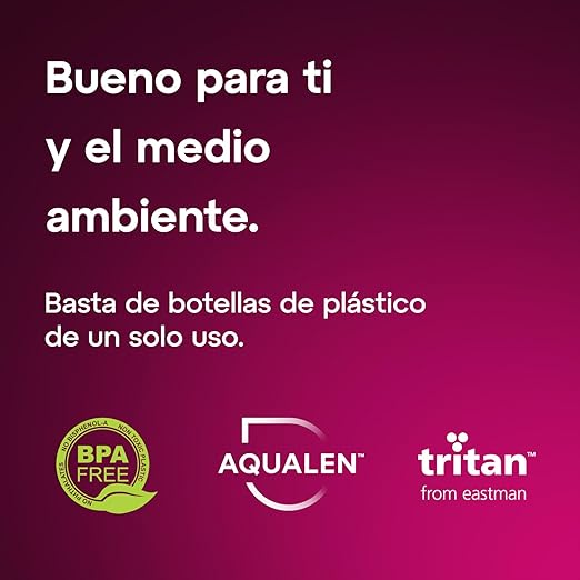 AQUAPHOR City Filtered Water Bottle in Tritan BPA-free - Portable with Integrated Water Purifying Filter 500 ml - Ruby Red