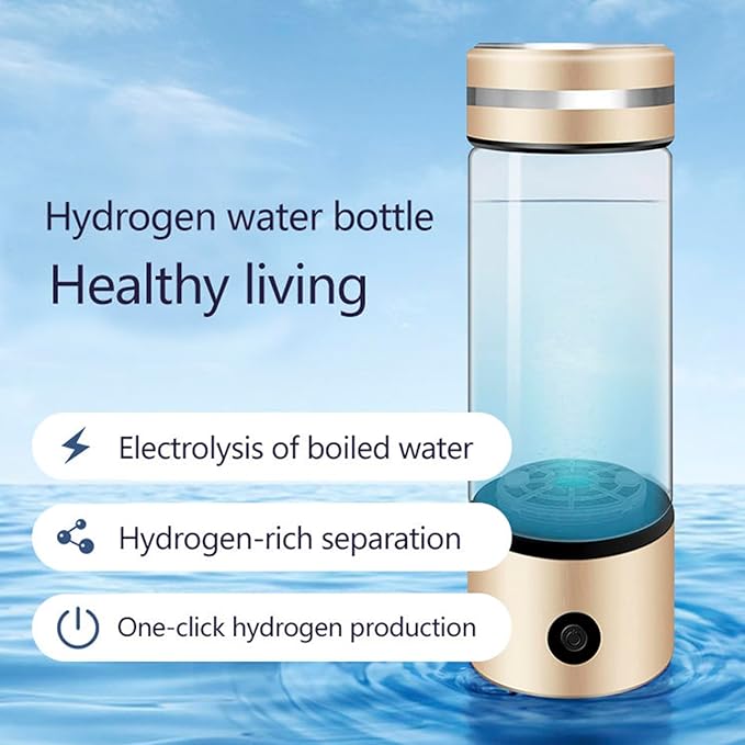 300mL Portable H2 Ionizer Water Machine, Healthy Alkaline Hydrogen Water Maker, with SPE and PEM Technology, 1500ppb Hydrogen Concentration, Sleep Improvement