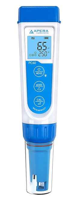 Apera InstrumentsAPERA Instruments AI316 Premium Series PC60 5-in-1 Waterproof pH/EC (Conductivity) & AI1113 pH Calibration Buffer Solution Kit (7.00, 4.00), 8 oz.