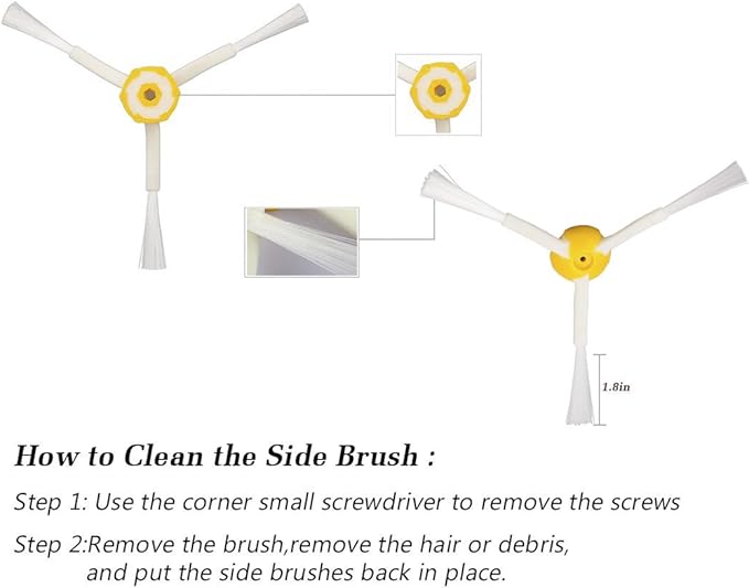 Replacement Brush Parts for i-Robot Roomba 981 980 960 860 870 877 880 890 891 895 805 Vacuum Cleaner, 20 Pieces Roomba 800 & 900 Series Side Brush Accessories - AquaVibe
