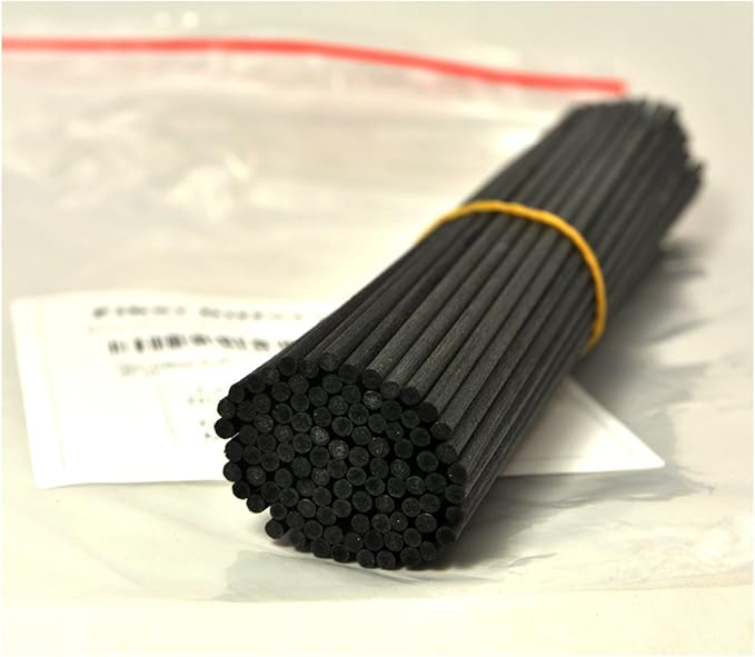 100 Pieces Fiber Reed Diffuser Replacement Refill Sticks (8" x 3mm, Black) - AquaVibe