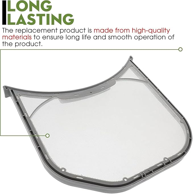 Upgraded DLEX3550W DLGX3002P DLEX3570V DLEX3360W DLEX3250R DLEX3570W DLEX3360V DLEX3370R DLEX3250V Dryer Lint Filter Stainless Steel Mesh Screen Replacement for LG Dryer