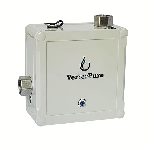 VP6 Mini UV-C LED Ultraviolet Water Filter Purifier, Reduce up to 99.99% of Contaminants at Flow Rate 1.58GPM, Smart On/Off Switch, 12V DC for RV Boats Off-Grid Livings, Mercury Free