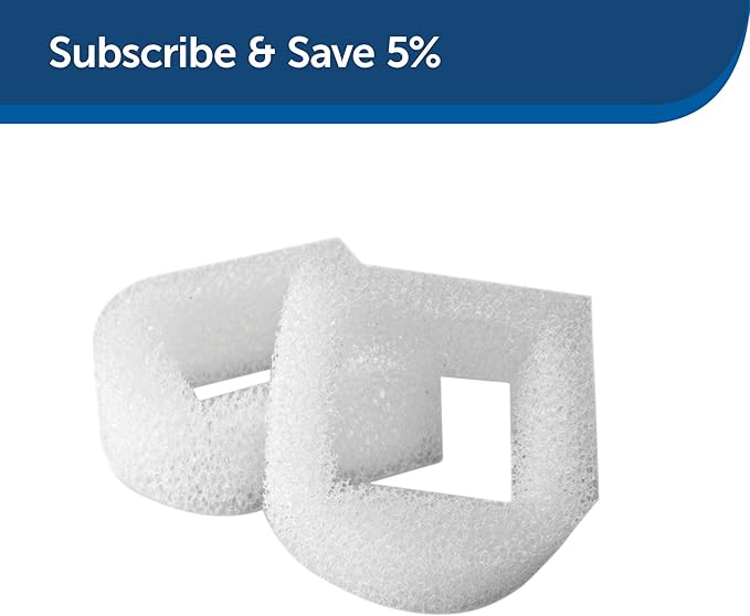 PetSafe Drinkwell Replacement Foam Filters - Improves Water Cleanliness - Protects Pump - Catches Hair & Debris - Compatible with Ceramic, Stainless,Plastic Pet Fountains (Pack of 12)
