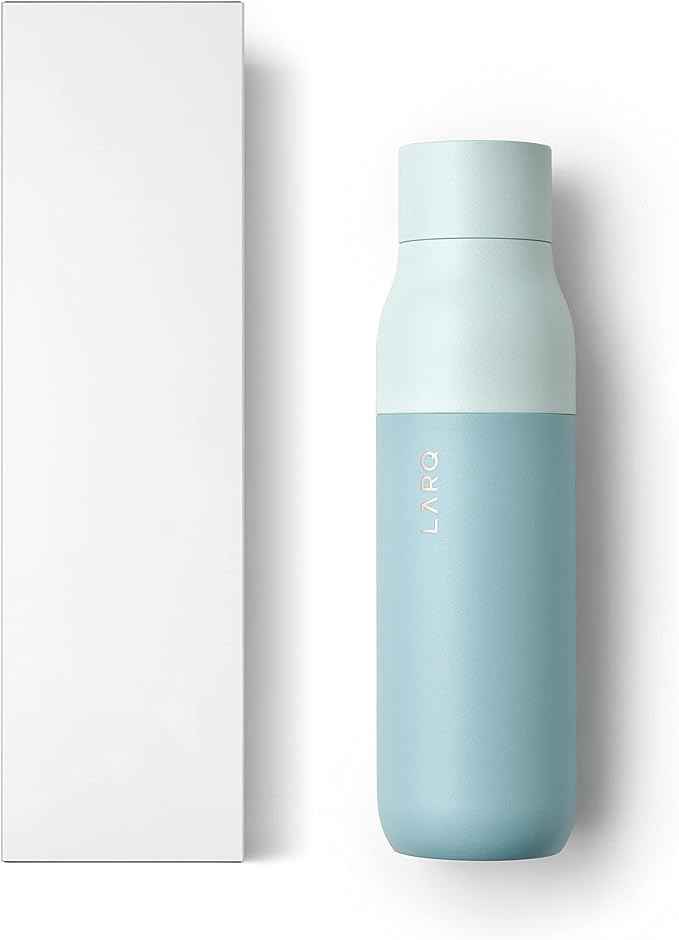 LARQ Bottle Twist Top 17 oz - Insulated Stainless Steel Water Bottle | BPA Free | Reusable Water Bottle for Camping, Office, and Travel | Keep Drinks Cold and Hot, Seaside Mint