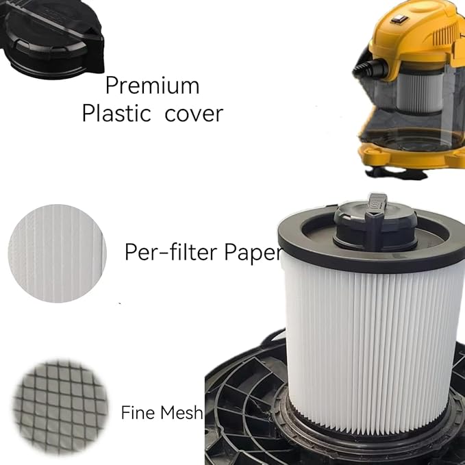 2 Pack DXVC6910 Cartridge Filter for vacuum filter replacement DEWALT Vacuum Cleaners 6-16 Gallo, wet/dry vac filter Compatible With DeWalt DXV10P DXV10PL DXV10SA DXV12P DXV09P DXV14P DXV16P DXV06P - AquaVibe