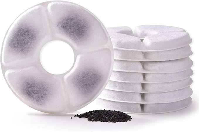 Rarloner 8 Pack Pet Fountain Filters for 1.6L Cat Water Fountain, Activated Carbon, Compatible with YOUTHINK, HOMMII, ISYOUNG, KOALAD, HAPPYPAPA, Other Brands