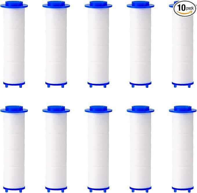 10pcs Showerhead Filters, 2.95x0.95 Inch PP Cotton Shower Head Filter Replacement Cartridge Filtering Tool