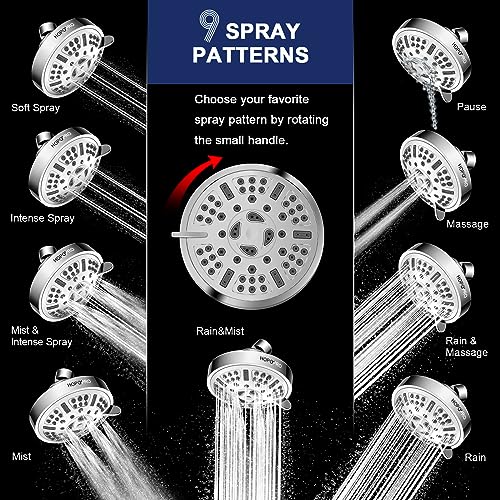 Upgraded 9 Settings High Pressure Shower Head
