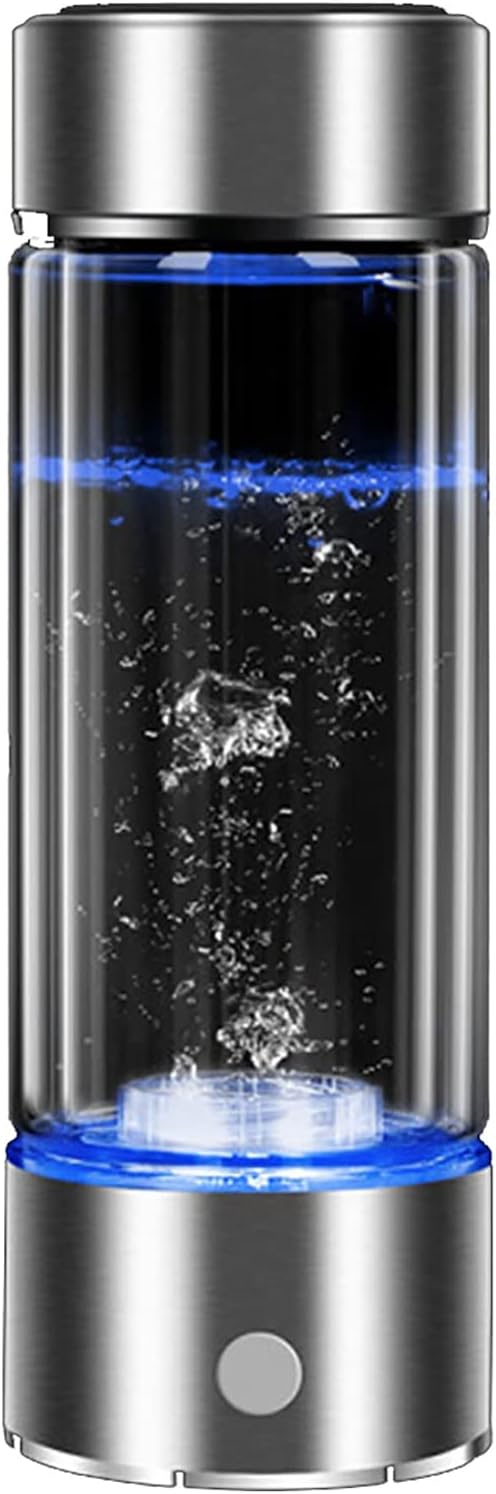 Hydrogen Water Generator Ionizer Hydrogen Alkaline Water Bottle Machine Maker Portable PEM Technology Make Hydrogen Content Up to 800-1200 PPB USB Rechargeable Colorful Lights 450ML