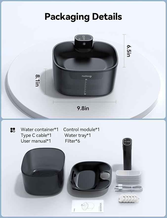 Wireless Cat Water Fountain: [Pumpless] & [Detachable Battery] FEELNEEDY 4L Battery Operated Pet Water Fountain for Cats and Dogs Indoor, Motion Sensor Cat Drinking Fountain with 6 Pack Filters