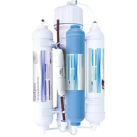 Geekpure 4 Stage Portable Aquarium Reverse Osmosis RO Drinking Water Filtration System 100 GPD - with DI Filter TDS Close to 0 ppm - AquaVibe