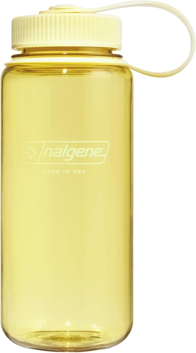 Nalgene 16 oz Wide Mouth Water Bottle | BPA-Free, Durable & Leak Proof, Lightweight Travel Bottle, Fits In Cupholders, Butter