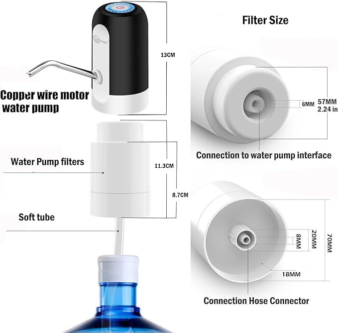 CoolWAY 5 Gallon Water jug Dispenser with Filter - Portable Water Dispenser for Camping, Outdoors, Home and Office, Emergency Water Filtration Equipment