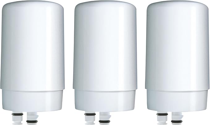 Brita Replacement Water Filter for Faucet Mount, Removes 99% of Lead, Sink Filtration System, White, 3 Count (Pack of 4)