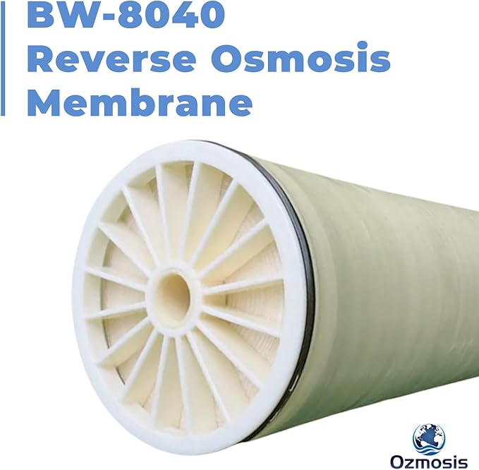 Ozmosis BW-8040 Reverse Osmosis Brackish Water Membrane Element 8"x40" | 13000 GPD Water Filtration, 600 PSI Pressure rating With 99.6% Salt Rejection, Ideal for Commercial and Industrial Use