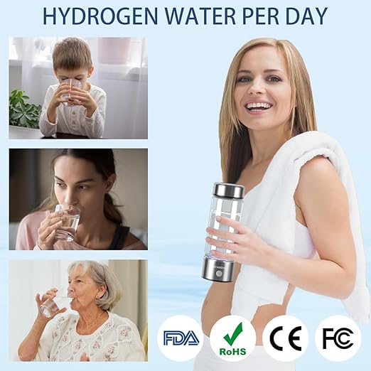 Hydrogen Water Bottles,Hydrogen Water Bottle Generator,4000PPB in 3Min, SPE PEM Tech, Portable 16OZ, Rechargeable Hydrogen Water Bottle for Travel, Home, Office – Gift for Family & Friends