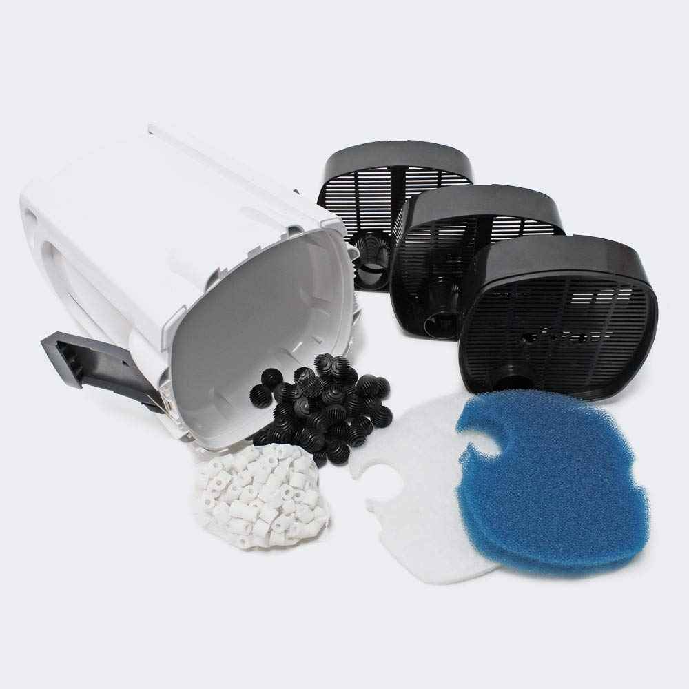 SunSun External Canister Filter for Aquariums 4 Stage Filtration System Quiet Operation Easy Maintenance 528 GPH 8.2 ft Max Head Model HW