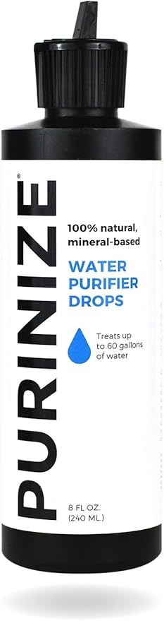 The Best and Only Patented Natural Water Purifying Solution - Chemical Free Camping and Survival Water Purification (8 oz)