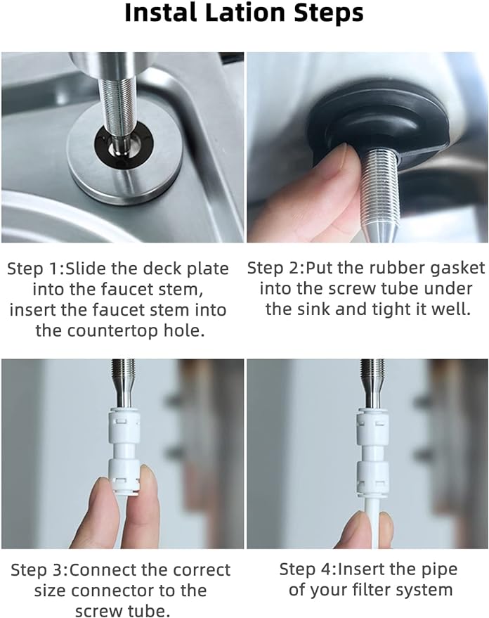 Drinking Water Faucet,Easy to Install Sink Water Filter Faucet,Lead-Free Reverse Osmosis Faucets for Kitchen Bar Sink,Brushed Nickel SUS304 Stainless Steel(Large)