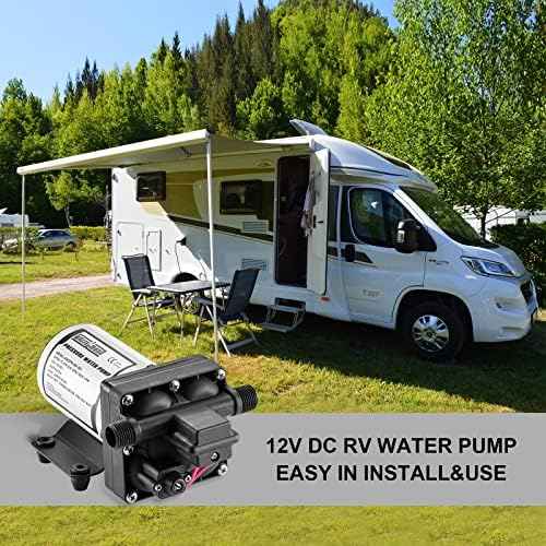 WASSERMANN RV Water Pump 12V DC, Self Priming Diaphragm 5.0 GPM 55 PSI, Water Pressure Pump with Pressure Switch, for RV Marine Yacht Lawn Garden