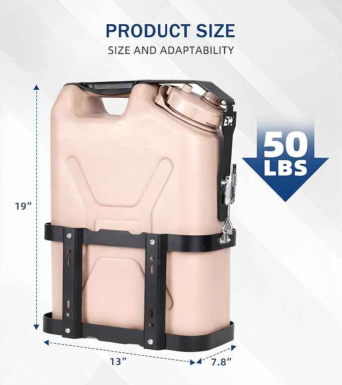 ELITEWILL 5 Gallon Water Containers Mount Holder, Lockable 20L Water Storage Bracket Steel Fit for Scepter Water Container Anti-theft Water Can Holder for Camping, Off-Road, Overlanding