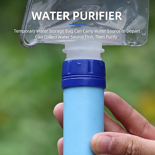 Water Filter, Survival Filtration Portable Gear, Emergency Preparedness, Supply for Drinking Hiking Camping Team Family Outing (1PCS)