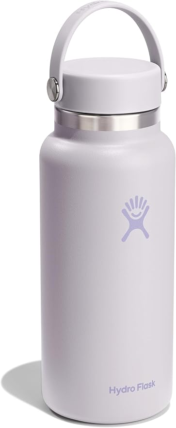 Hydro Flask Water Bottle - Insulated Stainless Steel - Wide Mouth Flex Lid, Non Spill, Leakproof and Refillable in 32 Oz Cloud Pink