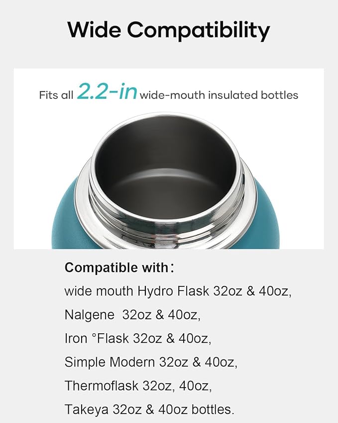 BUZIO Water Bottle Filter Replacement with Straw Lid and Straws
