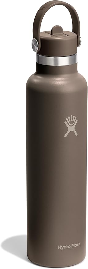 Hydro Flask Water Bottle - Insulated Stainless Steel - Straw Lid, Non Spill, Leakproof in 24 Oz Sandpiper