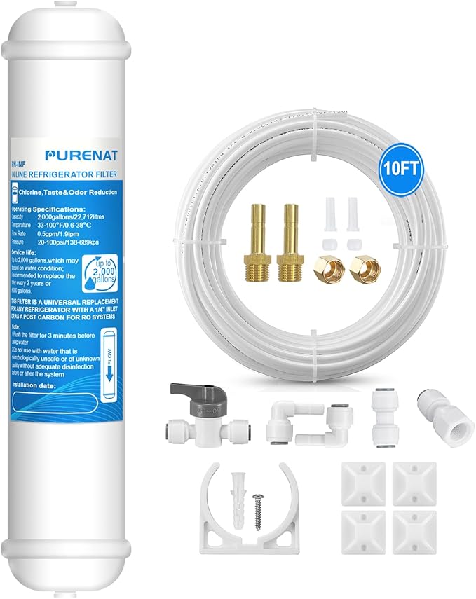 Inline Water Filter for Refrigerator and Ice Maker(1 Pack),1/4