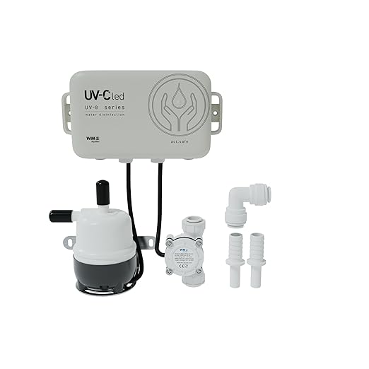 UV-8 Safe UV-C LED Water Purifier for RV, Boat, & Food Truck | Maintenance-Free | Chemical-Free Water Purification | Flow Sensor Control | Onboard Function & External Power Supply Monitoring
