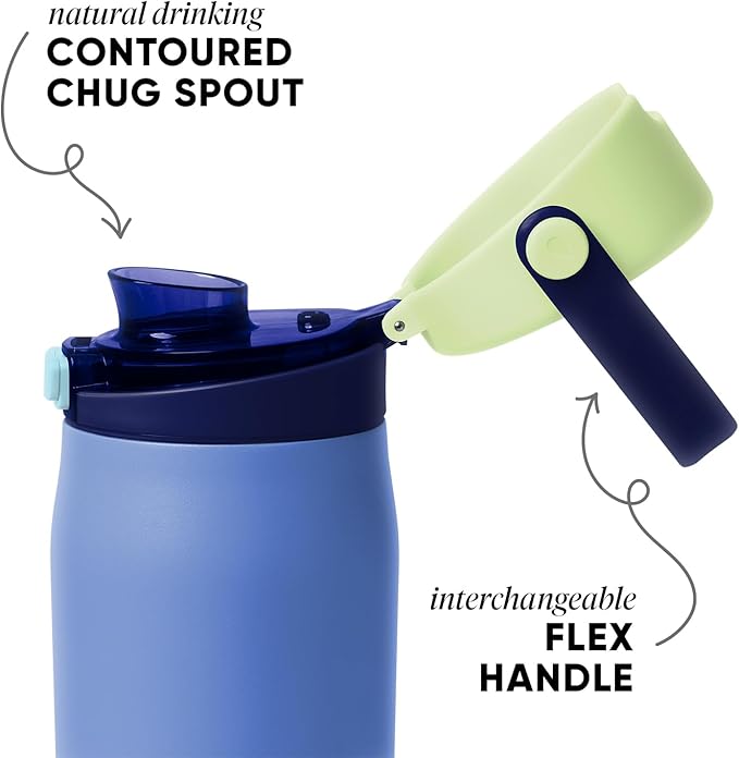 Simple Modern Mesa Sport Water Bottle with Covered Chug Lid | 24oz Cup Holder Friendly Insulated Stainless Steel Bottle for Gym, Sports and Travel | Neptune Mix