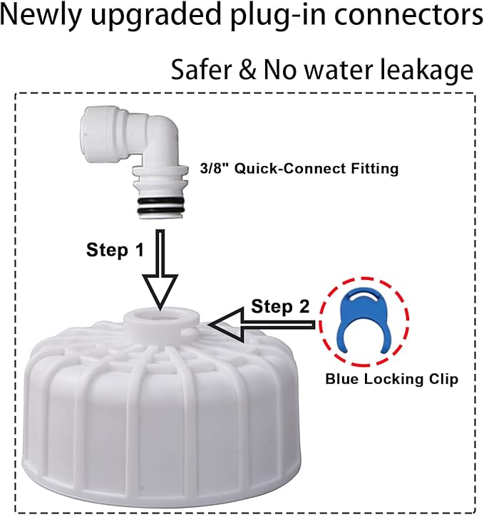 Huining 3012-500GPD Reverse Osmosis Membrane Housing Kit with 3/8 1/4 Quick Connector,Water Pipe,Wrench Whole Set Compatible with Residential Household Water Filtration System