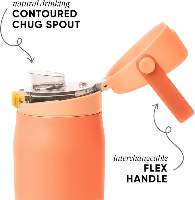 Simple Modern Mesa Sport Water Bottle with Covered Chug Lid | 24oz Cup Holder Friendly Insulated Stainless Steel Bottle for Gym, Sports and Travel | Citrus