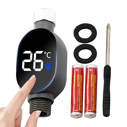 Shower Water Temperature Monitor - Real Time Visual Monitoring, LED Digital Display, Smart Water Temperature Indicator for Kids Bath, Safe Bathroom Accessory for Home Dormitory Hotel Apartment
