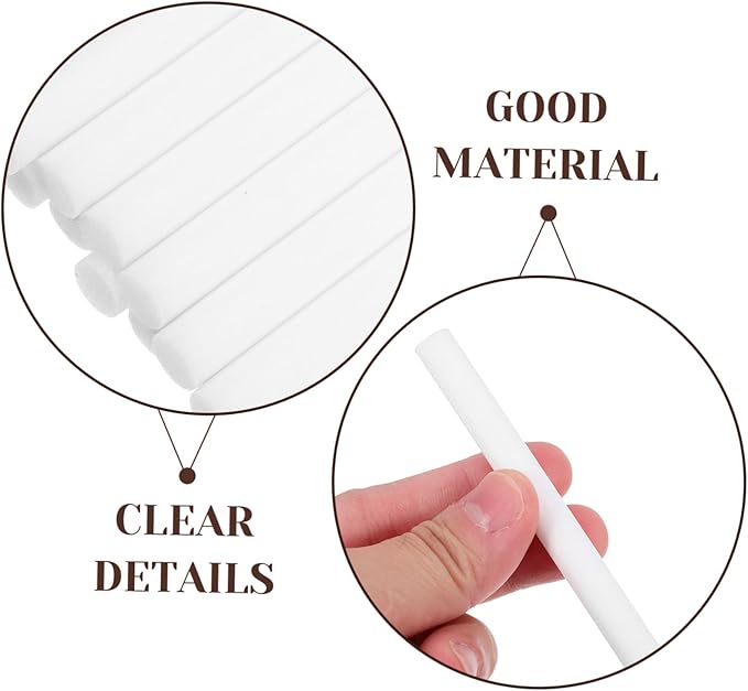 50pcs White Diffuser Sticks for Humidifiers 8x100mm Aromatherapy Replacement Sticks Essential Oil Diffusing for Home and Car Fragrance - AquaVibe
