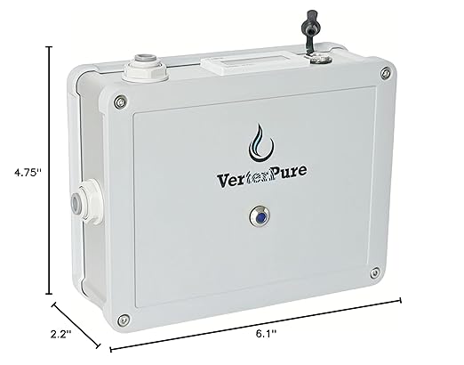 VP4 UV-C LED Ultraviolet Water Filter Purifier, Reduce up to 99.99% of Contaminants at Flow Rate 1.0GPM, Smart On/Off Switch, 12V DC for RV Boats Off-Grid Livings, Mercury Free