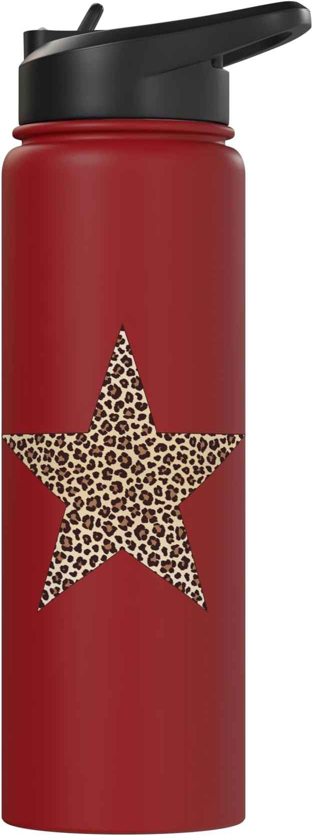 Star Shape - Cute Cheetah Leopard Print Graphic Stainless Steel Insulated Water Bottle