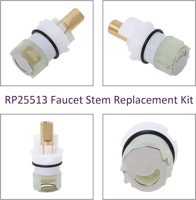 RP25513 Faucet Stem Replacement Kit Compatible with Delta Faucet, with RP4993 Seat and Spring (2 Pack)