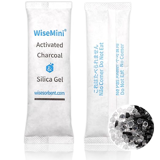 25Pcs 14 Gram Food Safe Desiccant Packs, High Absorption Capacity for Moisture & Odor, Silica Gel & Coconut Shell Activated Carbon Packets for Storage