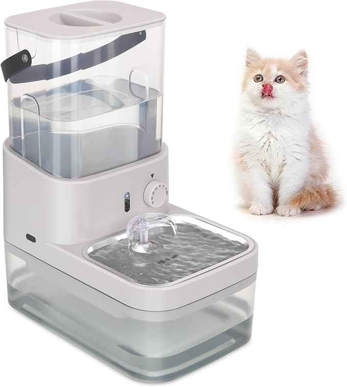 Smart Pet Water Fountain,Filterless Cat Water Fountain No Filter,3L/102oz Ultra Silent Cat Fountain, Separation Design