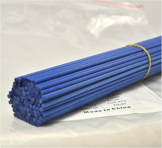 100 Pieces Fiber Reed Diffuser Replacement Refill Sticks (10" x 3mm, Blue) - AquaVibe