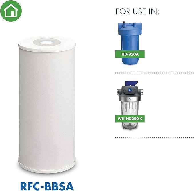 Culligan RFC-BBSA Whole House Water Filter for Sediment - 25 Micron 10”x4.5” Long Lasting Water Filter Replacement Compatible with FXHTC, W50PEHD, GXWH40L, GXWH35F, GNWH38S, WFHD13001, Pack of 1
