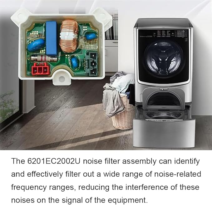 TopHomer Noise Filter Assembly Compatible with LG and Kenmore Washing Machine and Dishwasher,Replace Part Numbers WTS6520.ABWREAP, WTG7520.ABWREAP, etc. - AquaVibe