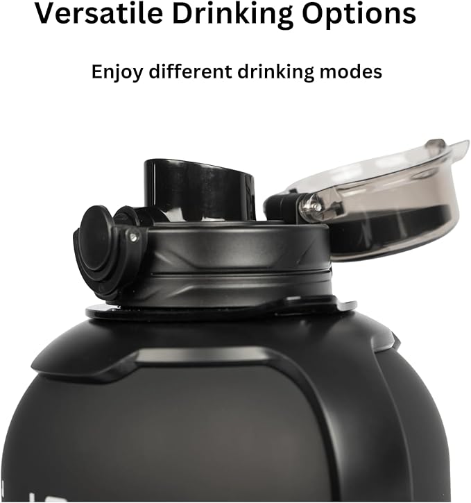 Smart Water Bottle Series L-1 - Tracks Water Intake with Bluetooth, Glows & Remind You To Stay Hydrated | With Built-in Straw | Tracking your bottle | Set Reminders | Denim Black, 44 oz
