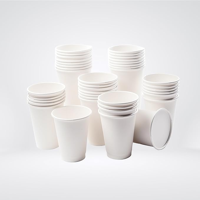 12 oz[500 count] White Coffee Cups - Disposable Paper Cups for Hot and Cold Beverages - Water, Juice, or Tea, Compostable and Travel-Friendly For Home, Store and Cafe(300 g)