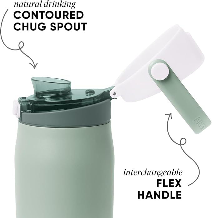 Simple Modern Mesa Sport Water Bottle with Covered Chug Lid | 24oz Cup Holder Friendly Insulated Stainless Steel Bottle for Gym, Sports and Travel | Willow