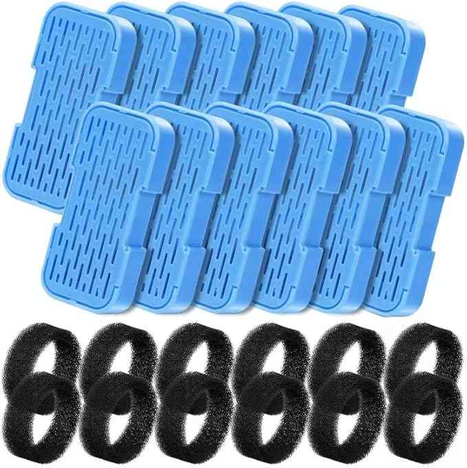 Official Cat Water Fountain Filters, 24 Pack (12 Filters + 12 Sponges), Activated Carbon, Ultra-fine Fiber